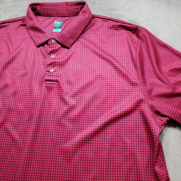 Pro Tour Cool Play Performance Golf Polo Plaid Purple Black Men Sz 2XL - Picture 6 of 10